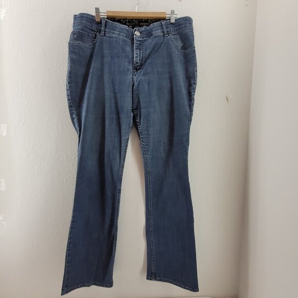 Riders by Lee Jeans Women's 18W Long Blue 5 Pocket Mid Rise Boot Cut Stretch - Picture 1 of 13